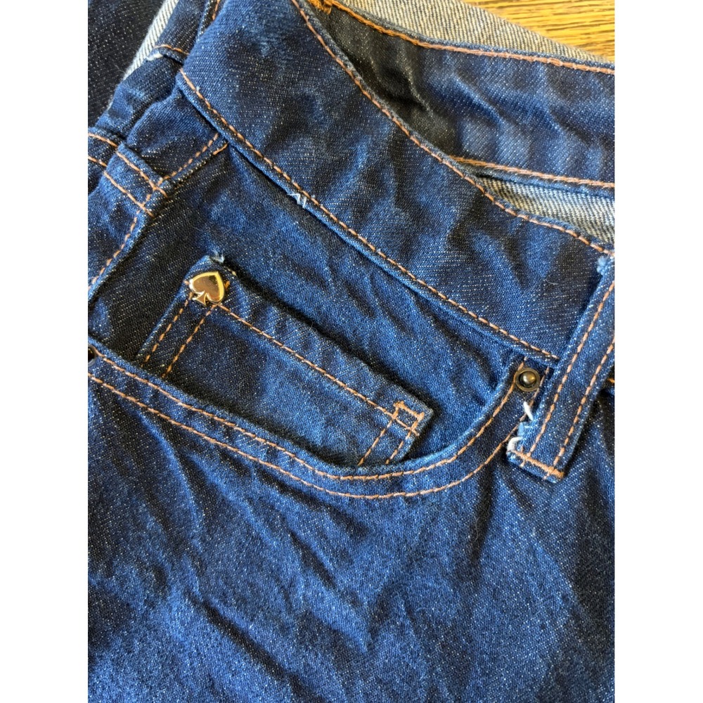 Kate Spade New York Target 4 Dark Wash Wide Leg Cuffed Jeans 100% - Picture 6 of 7